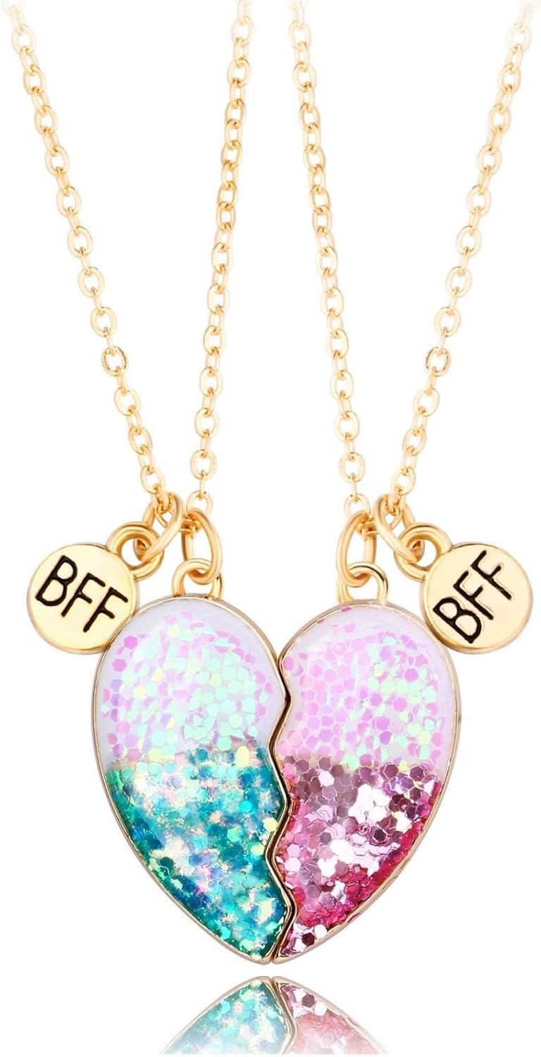 Lezmoii Friendship Necklace Best Friend Necklace Matching Magnetic Unicorn Mermaid BFF Necklace for 2 Girls Friendship Gifts - Image 1